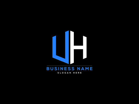 Letter UH Logo, circle uh logo icon vector for business