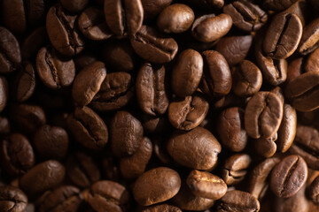 Obraz na płótnie Canvas macro coffee beans texture detail