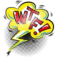WTF comic speech bubble vector cartoon icon