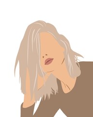 woman with hair blonde 