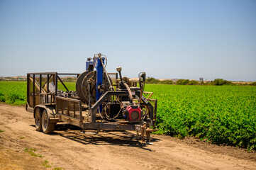 Artichoke farm tractor equipment and field