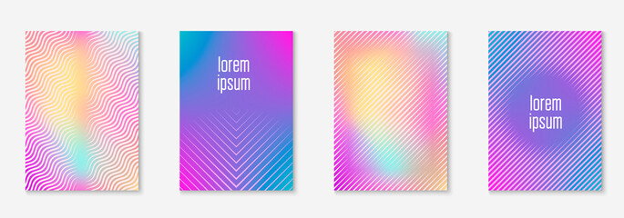 Naklejka premium Design magazine cover as template with line geometric element.