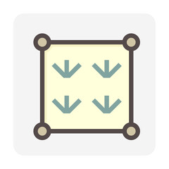 Land plot for agriculture vector icon. Consist of plant in area, position pin point of location. Plot of land on earth for agriculture farm, farmland or plantation i.e. crop, rice, paddy. 48x48 pixel.