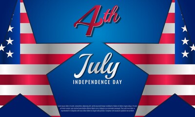 Happy 4th of July. USA Independence Day background with star and lettering element. Suitable for banner, poster, advertisement, promotion, etc.