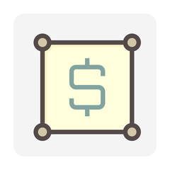 Land plot vector icon. Consist of empty area, position pin point, road and location. Real estate or property for housing subdivision, development, owned, sale, rent, buy or investment. 48x48 pixel.