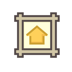 House building or residential in land lot and access road vector icon in top view. That real estate or property on roadside for residential, development, owned, sale, rent, buy or investment. 48x48 px