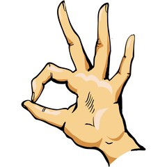 Ok hand vector sign okay finger gesture icon isolated