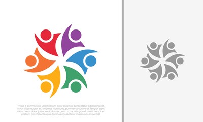 Obraz premium Global Community Logo Icon Elements Template. Community human Logo template vector. Community health care. Abstract Community logo