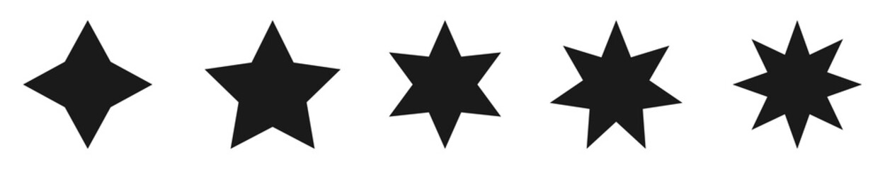Obraz premium C:\Users\Ouhhdz\Desktop\adobe_stock_contributor\1_design\star\black stars with 4 5 6 7 8 points symbols.