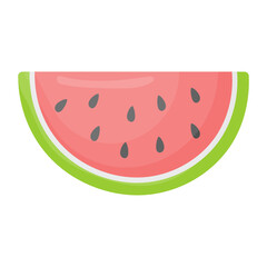 half cut watermelon side view Concept Vector Icon Design, Summer Spring activities Symbol, Hot Weather Sign, Warmest Season Elements Stock illustration