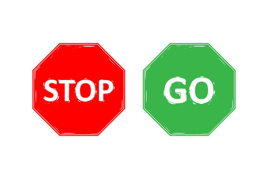 Stop And Go Sign In Illustration Royalty Free SVG, Cliparts