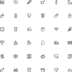 icon vector icon set such as: china, acorn, oak, flavor, ceremony, cooked, device, roasted, chef, collection, aliment, pistachio, soup, boil, bbq, foodstuff, garbanzo, package, fall, health