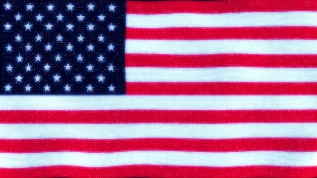 
American flag waving digital dots motion design. July 4 Independence Day modern background. Corporate concept American flag. Close up. 3d rendering