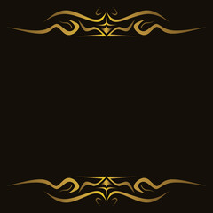 gold vintage ornament on black background, vector