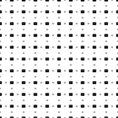 Square seamless background pattern from black email symbols are different sizes and opacity. The pattern is evenly filled. Vector illustration on white background