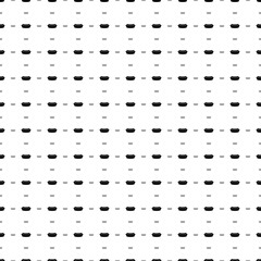 Square seamless background pattern from black hotdog symbols are different sizes and opacity. The pattern is evenly filled. Vector illustration on white background