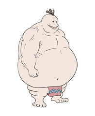 Funny fat character draw