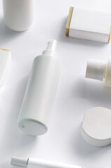 Cosmetics SPA branding mock-up on white background, place you design