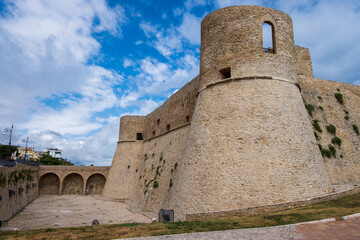 Aragonese castle, ancient building in ortona, abruzzo, italy - obrazy, fototapety, plakaty