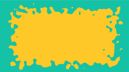 Naklejka premium An amorphous yellow spot on a green background. Vector illustration, design template for poster or banner.