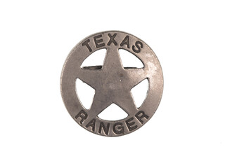 texas sheriff badge isolated on white background
