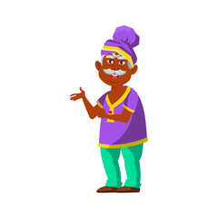 funny indian man pensioner showing coins collection at home cartoon vector. funny indian man pensioner showing coins collection at home character. isolated flat cartoon illustration