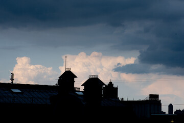mystical blue-gray clouds covered the city