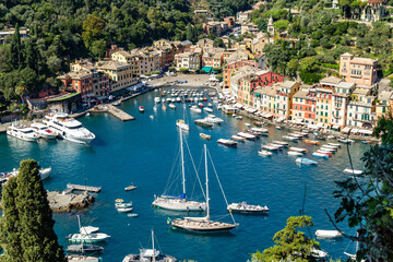 Fototapeta na wymiar Yacht harbour of Portofino, Genoa, Italy