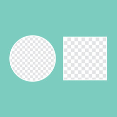 circular shaped hole on transparent background with frame for text. Vector illustration