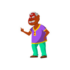 angry elderly man grumble at children in garden cartoon vector. angry elderly man grumble at children in garden character. isolated flat cartoon illustration