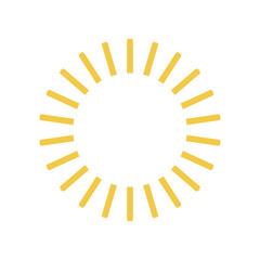Flat sun icon. Sun pictogram. Trendy vector summer symbol for website design