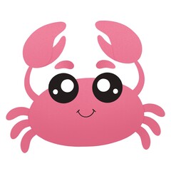 cute smiling red crab with claws