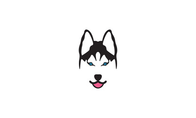 modern shape head dog siberian husky or wolf logo vector icon illustration design © devastudios