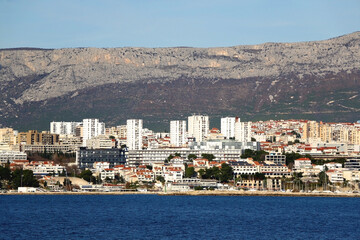 Fototapeta premium View of coast in Split, Croatia. Split is popular summer travel destination.