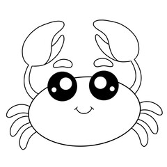 coloring page - cute smiling crab