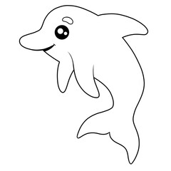 Obraz premium coloring page - cute smiling dolphin