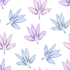 Stylized leaves Seamless Pattern.