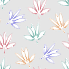 Stylized leaves Seamless Pattern.