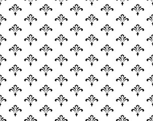 Flower geometric pattern. Seamless vector background. White and black ornament