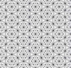 Seamless traditional Japanese ornament Kumiko.Black color lines.