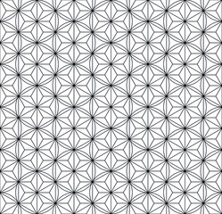 Seamless traditional Japanese ornament Kumiko.Black color lines.