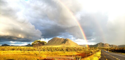 rainbow in the mountains