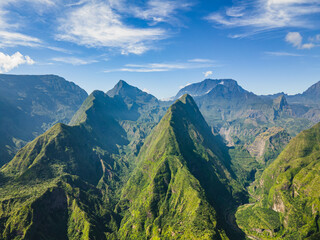 Point of view over Mafate circus in Reunion island