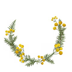 Adorable hand-drawn floral сard template with bright summer flowers with green leaves on white background. Rustic greenery, summer botanical wreath. 