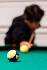 person playing pool