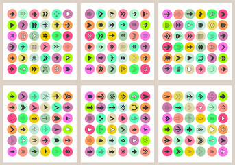 Set of cartoon-style arrow icons