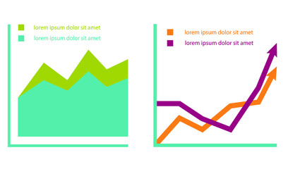 vector 2d rendering Stock market online business concept. business Graph 