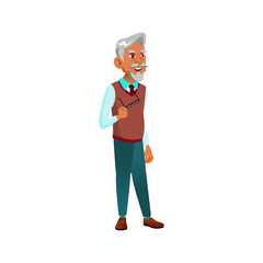 latin old man with glasses talking with student cartoon vector. latin old man with glasses talking with student character. isolated flat cartoon illustration