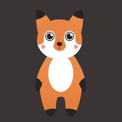 cute fox with pink cheeks