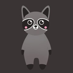 cute raccoon with pink cheeks